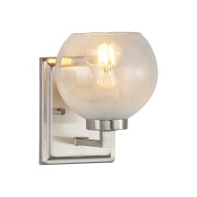 Golden 3094-BA1 PW-ALA - Yep by Golden Lighting Elliott 1-light Vanity in Pewter and Clear Alabaster Glass